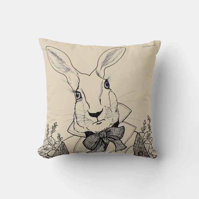 The White Rabbit, The Hurrier I Go Throw Pillow (Front)