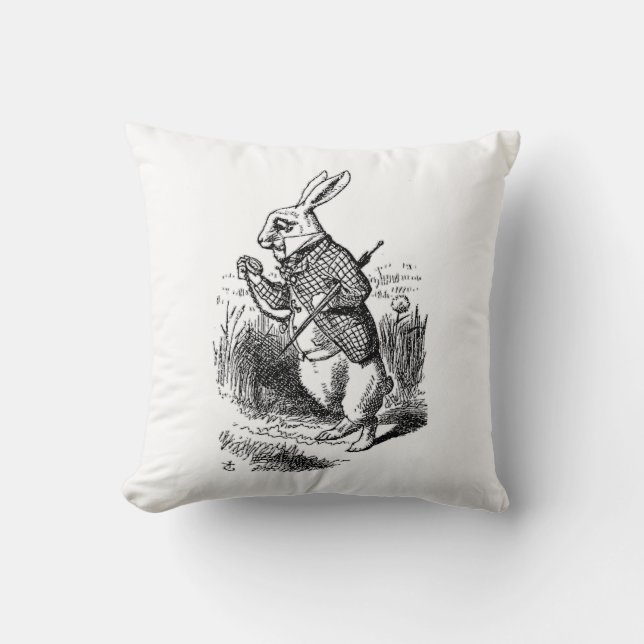 The White Rabbit Throw Pillow (Front)
