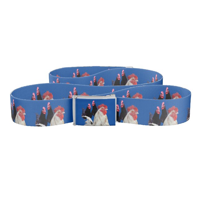  "The White Rooster and His Black Hens" Belt (Zig-Zag)
