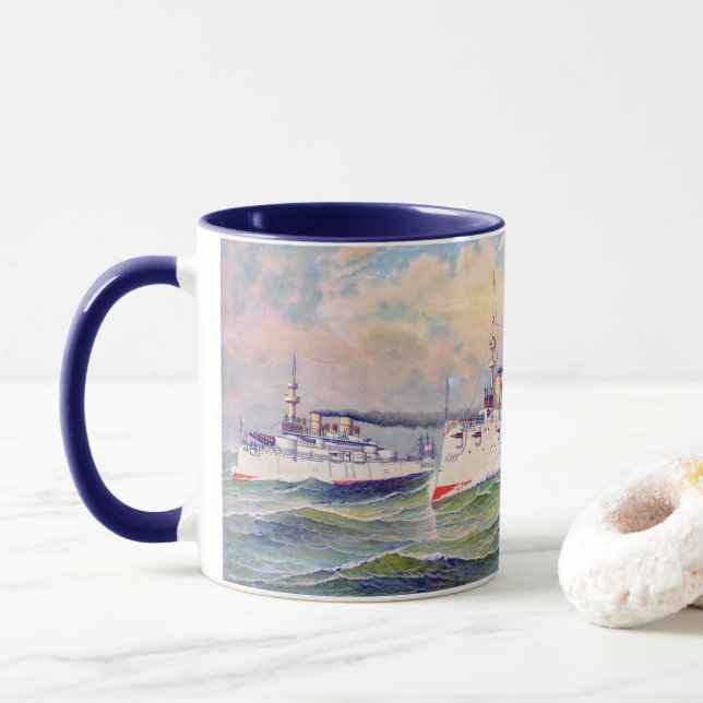 "The white squadron" United States Navy, 1893 Mug (With Donut)