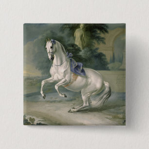 The White Stallion 'Leal' en levade, 1721 Pinback Button