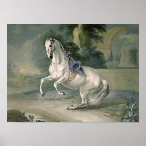 The White Stallion Leal en levade 1721 Poster
