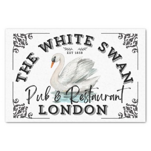 The White Swan _ Pub Sign Tissue Paper
