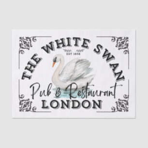 The White Swan - Pub Sign Tissue Paper