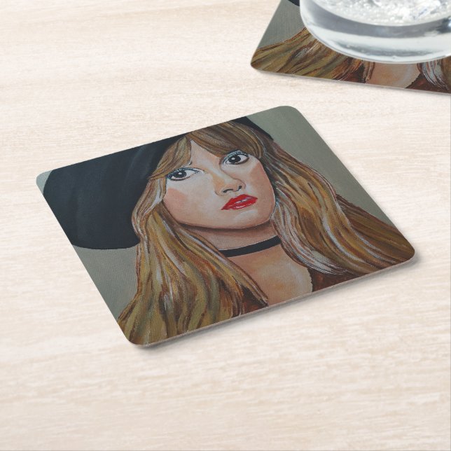 The White Witch Painting by Alfred Fox Square Paper Coaster (Angled)