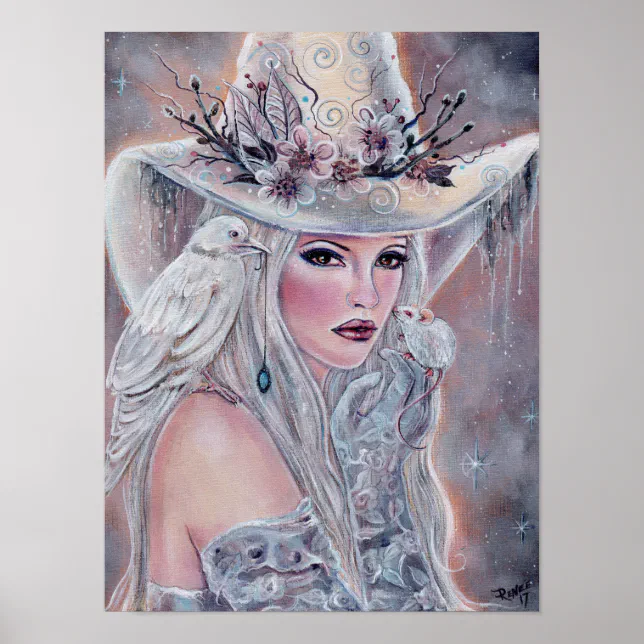 The White Witch Poster With Raven By Renee Lavoie Zazzle 8760