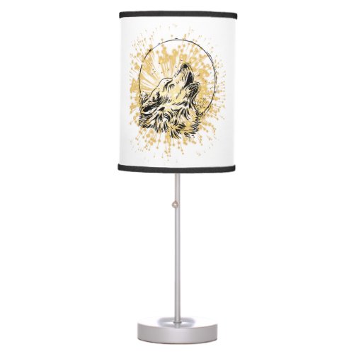 The White Wolves  Table Lamp