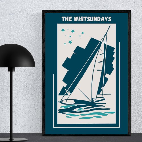 The Whitsundays in Queensland _ Vintage Sailing Poster
