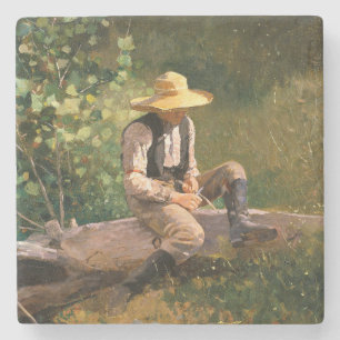 The Whittling Boy (by Winslow Homer) Stone Coaster