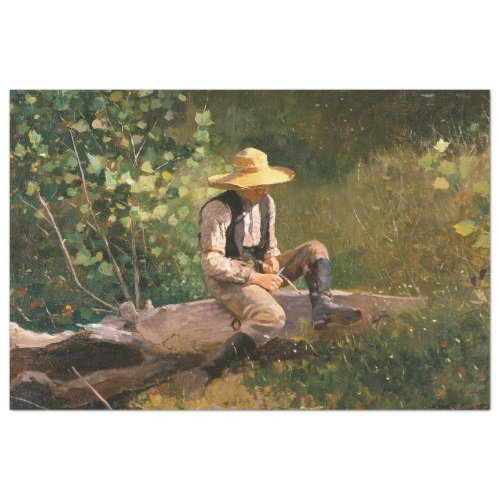 The Whittling Boy by Winslow Homer Tissue Paper