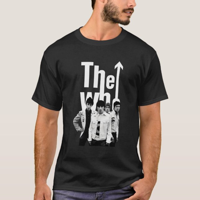 The Who Official 60'S Black White Band Long Sleeve T-Shirt (Front)