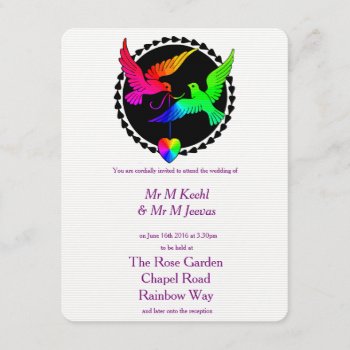 The Whole Of The Rainbow Gay Wedding Invitation by AGayMarriage at Zazzle
