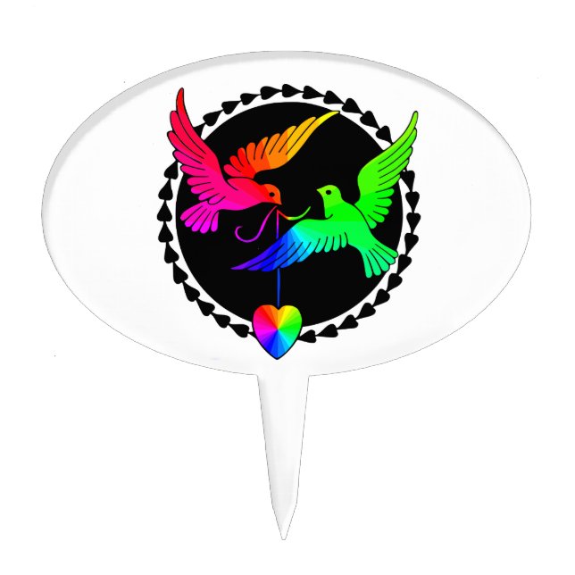 The Whole of the Rainbow Lesbian Cake Topper (Front)