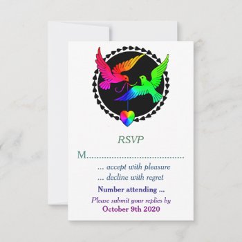 The Whole Of The Rainbow Rsvp For A Gay Wedding Invitation by AGayMarriage at Zazzle