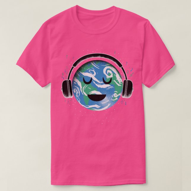 The whole planet loves music  T-Shirt (Design Front)