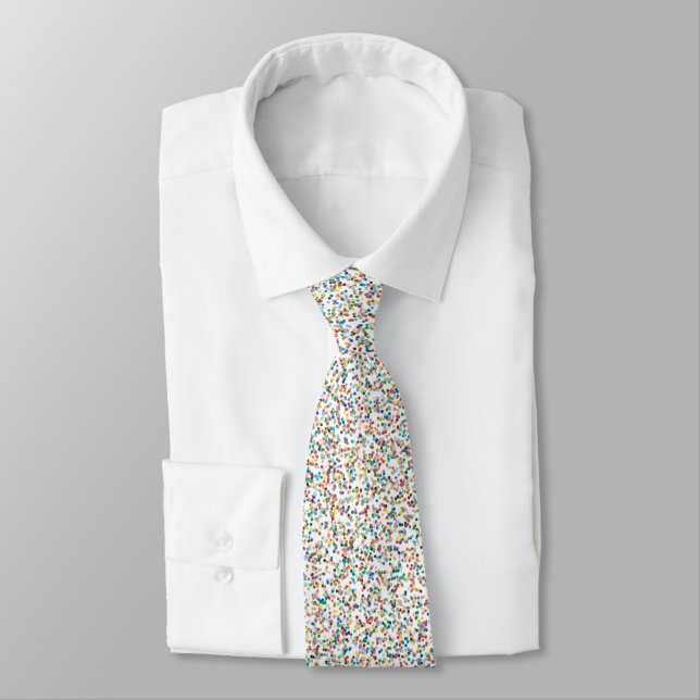 The Whole Rainbow Colorful Speckled Dots Neck Tie (Tied)