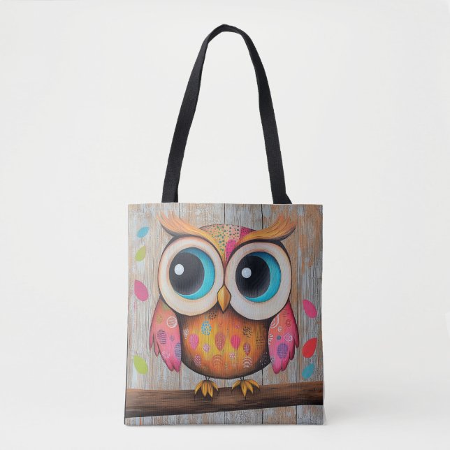 The Whoo’s Lookin’ Owl Tote Bag (Front)