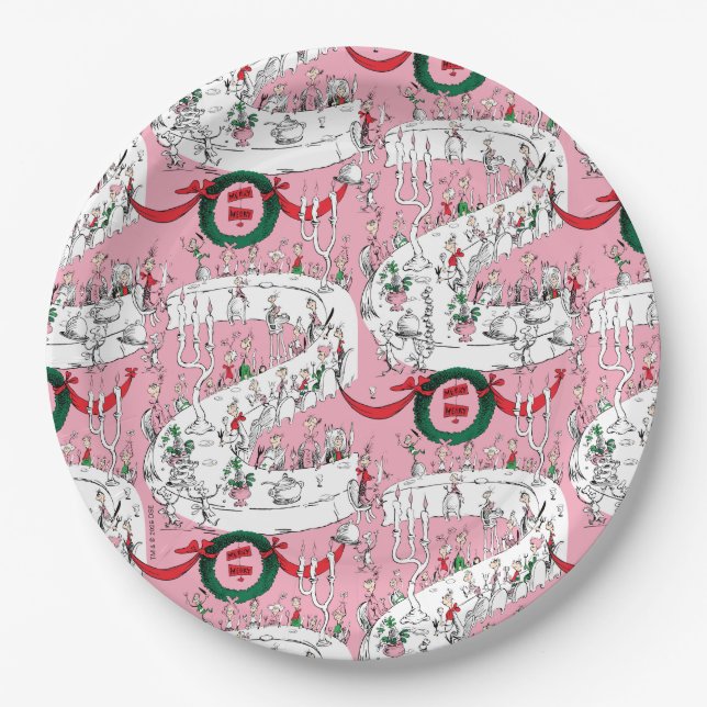 The Whos' Merry Christmas Feast Paper Plates (Front)