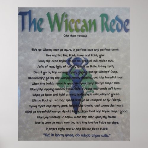 The Wiccan Rede Canvas Poster