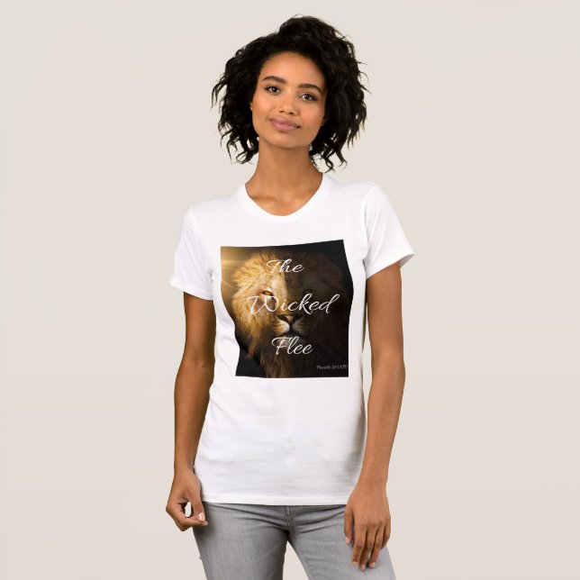 The Wicked Flee Proverbs 28:1 KJV Women's T-Shirt (Front Full)