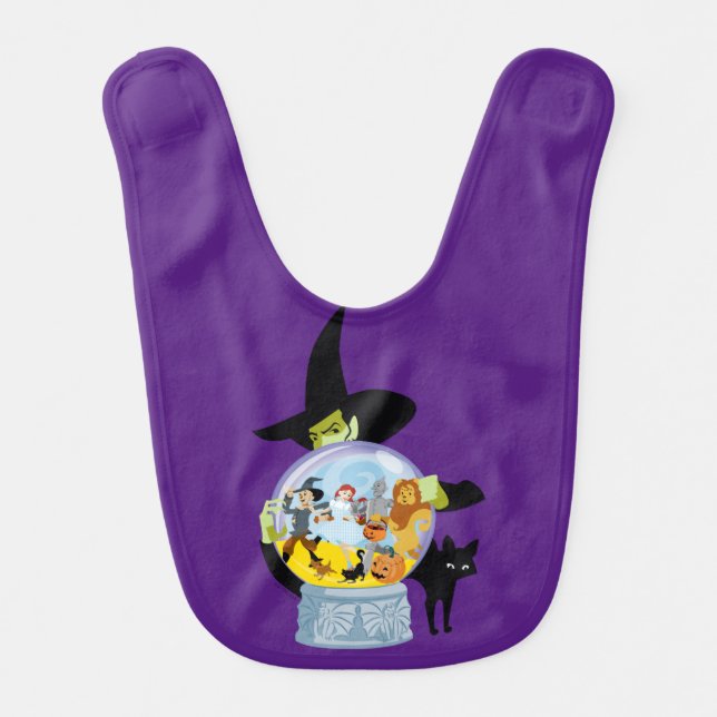 The Wicked Witch Crystal Ball Halloween Baby Bib (Front)