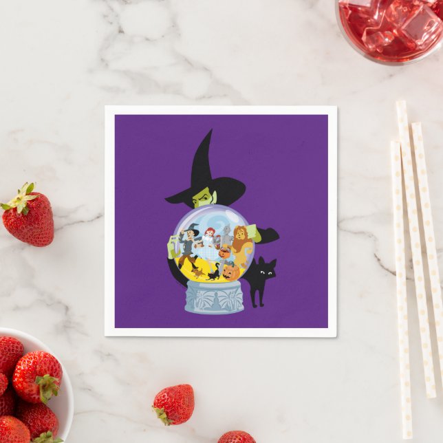 The Wicked Witch Crystal Ball Halloween Napkins (Insitu)