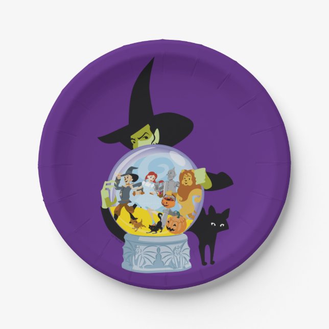 The Wicked Witch Crystal Ball Halloween Paper Plates (Front)