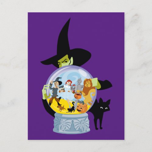 The Wicked Witch Crystal Ball Halloween Postcard