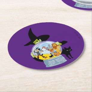 The Wicked Witch Crystal Ball Halloween Round Paper Coaster