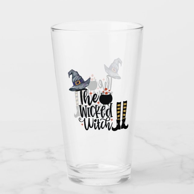 The Wicked Witch - Witches Hat & Stockings Glass (Front)