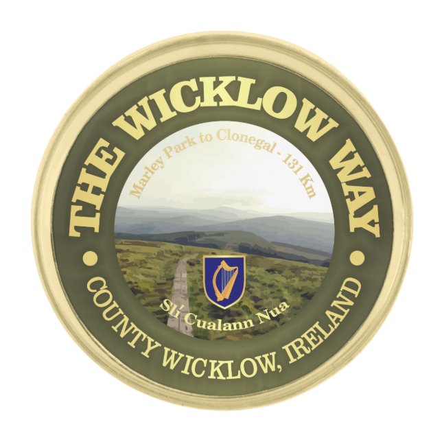 The Wicklow Way Gold Finish Lapel Pin (Front)