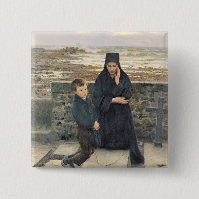 The Widow of the Ile de Sein, 1880 Pinback Button (Front)