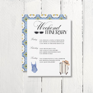 The Wife Lotus Bachelorette Weekend Itinerary Card