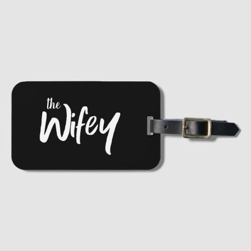 The Wifey Whimsical Text for the Bride Luggage Tag