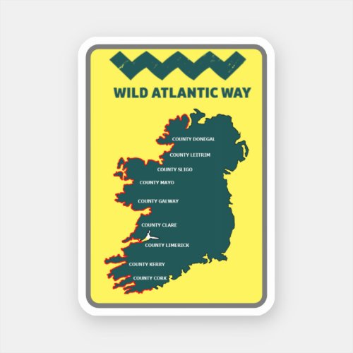 The Wild Atlantic Way Irelands Coastal trip Sticker