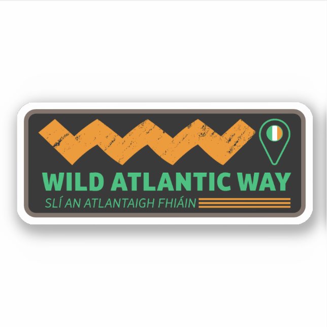 The Wild Atlantic Way Ireland's Coastal trip Sticker (Front)