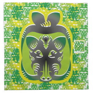 THE WILD BOAR EATS APPLES BY MASANSER CLOTH NAPKIN