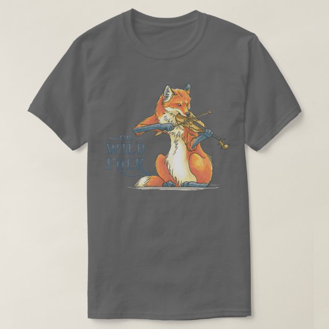 The Wild Folk Fox on Fiddle T-Shirt (Design Front)