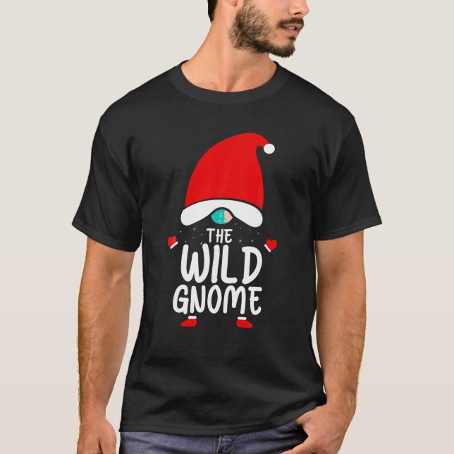 The Wild Gnome Cute Funny Christmas Pajama Matchin T-Shirt (Front)