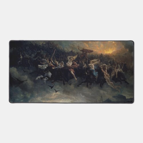 The Wild Hunt Of Odin 1872 by Peter Nicolai Arbo Desk Mat