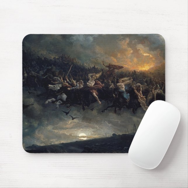 The Wild Hunt Of Odin, 1872 by Peter Nicolai Arbo Mouse Pad (With Mouse)