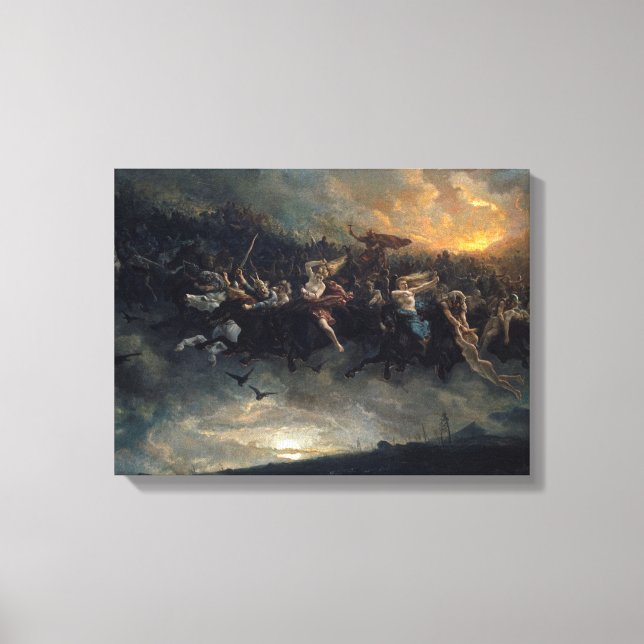 The Wild Hunt Of Odin By Peter Nicolai Arbo 1872 Canvas Print (Front)