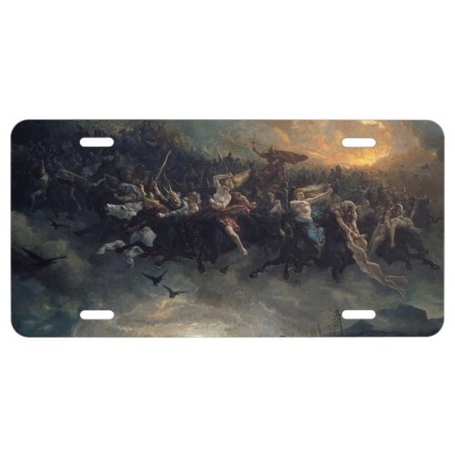 The Wild Hunt Of Odin By Peter Nicolai Arbo 1872 License Plate