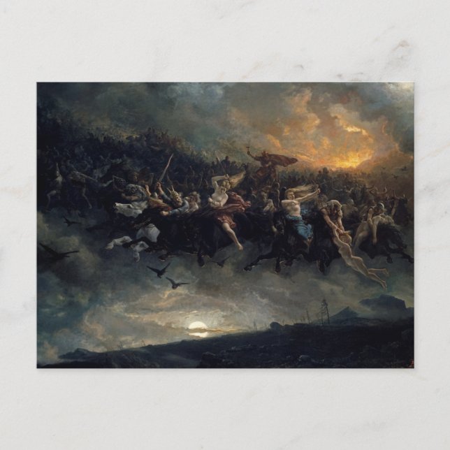 The Wild Hunt Of Odin by Peter Nicolai Arbo Postcard (Front)