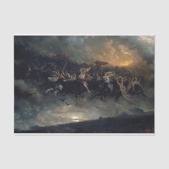 The Wild Hunt Of Odin by Peter Nicolai Arbo Tissue Paper (Front)