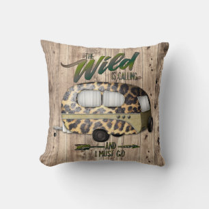 The Wild Is Calling And I Must Go Camping Throw Pillow
