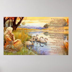 The Wild Swans at Coole poem and artwork Poster