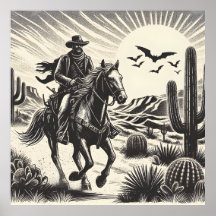 The Wild West Black & White Art