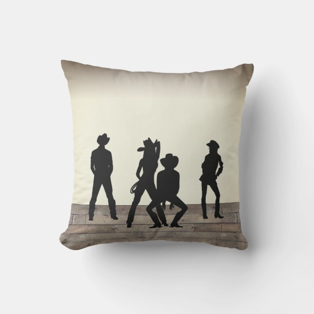 The Wild West Dance Outdoor Pillow (Front)