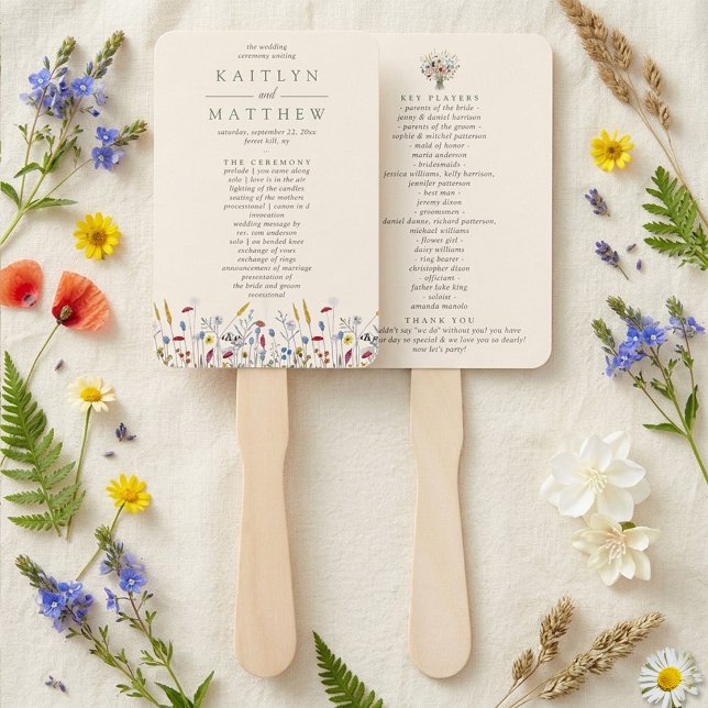 The Wildflower Meadow Wedding Suite - Program Hand Fan (Creator Uploaded)